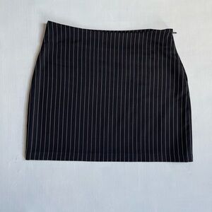 Black Pinstripe Women's Mini Skirt S